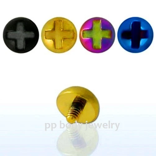1pc. 14G Anodized 316L Surgical Steel Screw Nut Dermal Anchor Top Part 4mm 6mm - Image 1 of 1