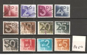 GB - PORTO FÄLLIG (PD50) - AUSGABE 1982 - SET AUF £5,00 - 12 Werte - gebraucht - Bild 1 von 1