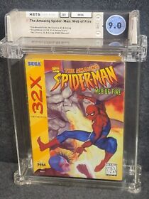 Sega Genesis 32x SPIDER-MAN WEB OF FIRE Wata 9.0 Complete CIB Game Box CGC Grail