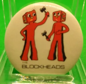 1.5" Vintage Gumby Blockheads Pin Button Pinback Art Clokey - Picture 1 of 2