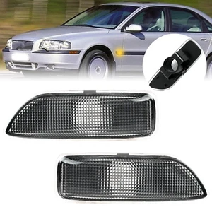1 Pair For VOLVO S60 V70 S80 XC70 XC90 Marker Light Bumper Turn Signal Black L&R - Picture 1 of 7