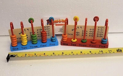  TWO x 5 loop 25 bead counter abacus educational maths wooden toy - Image 1 of 4