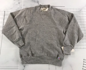 Vintage Russell Athletic Crewneck Sweatshirt Boys Small Heather Grey USA - Picture 1 of 8