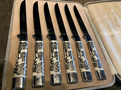 Vtg. Griffon Germany Stainless Chrome Steel Hand Forged 6 Piece Cutlery Knives - Image 1 of 4