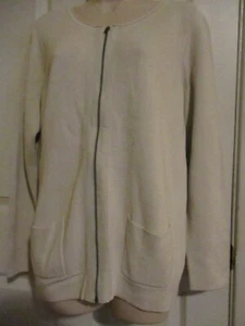 SZ 1X Eileen Fisher BONE Round Neck Zip Front Jacket - Picture 1 of 3