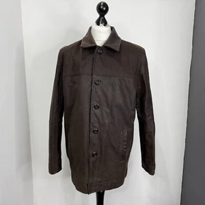 Thomas Nash Men's Leather Jacket in Matt Brown Mid Length size M - Picture 1 of 9