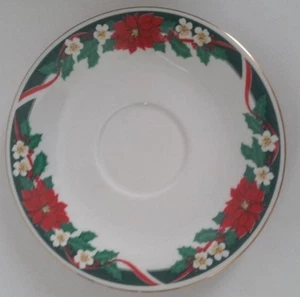 Tienshan FAIRFIELD Fine China Deck The Halls 6" Saucer Holiday China - Picture 1 of 2