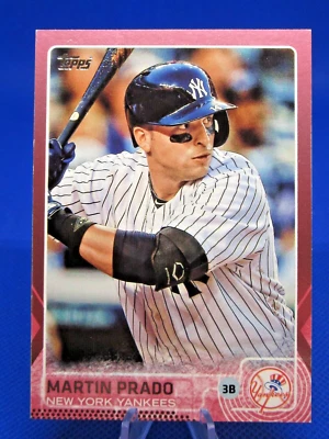 2015 TOPPS SERIES 1 #302 MARTIN PRADO MOTHERS DAY PINK NEW YORK YANKEES 37/50 - Image 1 of 2