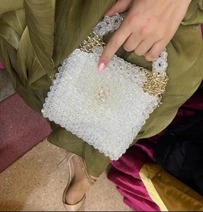 Handmade Crystal Beaded Mini Bag – Elegant & Sparkly Design - Picture 1 of 4