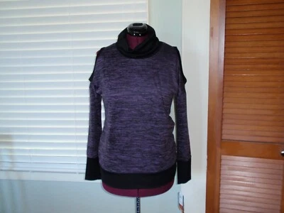 RBX Mujeres Ropa Activa Top Manga Larga Cuello Tortuga Hombro Frío Camisa Talla M Foto 1 de 4