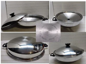 Cordon Bleu 7 Qt Wok 5-Ply Alcor T-304 Surgical Stainless 15" Stir Fry Pan & Lid - Picture 1 of 9