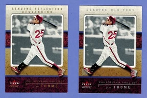 2 CARD LOT 2003 FLEER GENUINE PARALLEL JIM THOME PHILLIES #53 SERIAL # 49/78 - Picture 1 of 2