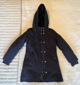 Gap Kids Navy Blue Hooded Parka Jacket Down Filled Sz Med 8/9 - Picture 1 of 5
