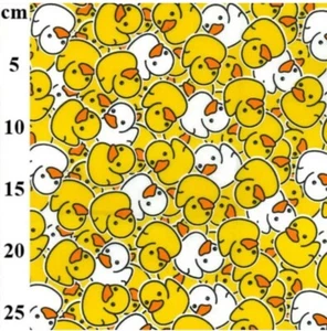 Polycotton Fabric Tossed Rubber Ducks Animals Kids Childrens - Picture 1 of 1