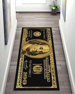 Dollar rug, colorful rug, money rug, dollar runner rug, kitchen runner rug