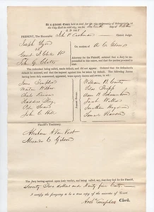 signed 1838 New York court document Schenectady County clerk Archibald Campbell - Picture 1 of 1
