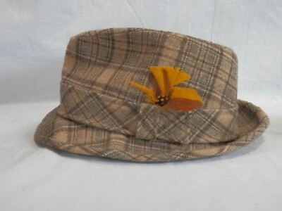 Pendleton Trilby Fedora Men's Hat Green Gray Tan Plaid size 7 - Image 1 of 4