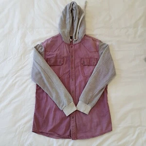 Saint Goliath Men's Shirt Jumper Hoodie Grey Maroon Size Small AC11 - Picture 1 of 7