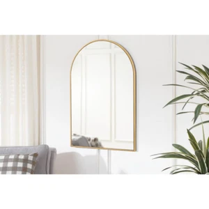 Medium Arched Gold Classic Accent Mirror Dome-shaped Design 35 in. H x 24 in. W - Picture 1 of 7