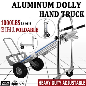 330-1000Lbs 2/3 in 1 Heavy Duty Hand Truck Convertible Dolly Stair Climber Cart - Picture 1 of 78