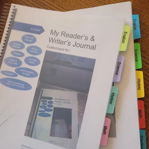 Custom Reading & Writing Journal- 172 pg spiral bound and printed 6-9th grade - Picture 1 of 2