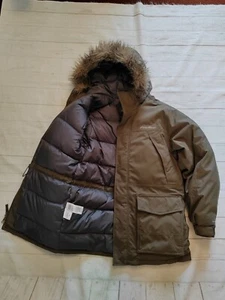 Eddie Bauer WeatherEdge Men's Down Parka Hooded Jacket Green Size Medium/Large - Picture 1 of 14