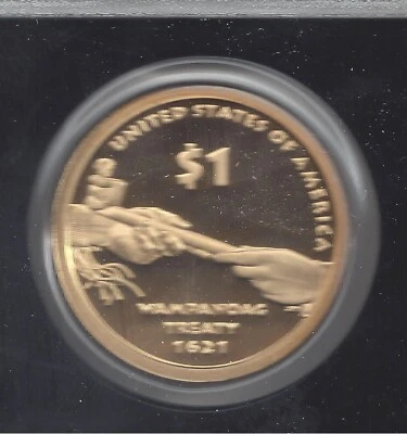 Cachimbo Sacagawea S Peace 2011 S dólar nativo prova de pedras preciosas WAMPANOAG TRATADO - Imagem 1 de 2