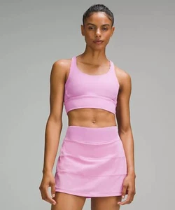 lululemon Energy Longline Ribbed Bra Medium Support, B–D Cups D Mauve Size 6 - Picture 1 of 5