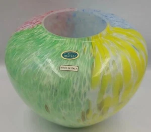 Venetian Lavorazione Art Glass Vase Original Sticker Vintage Murano, Italy - Picture 1 of 13