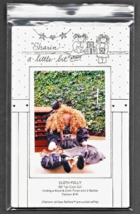 Cloth Polly 36" Cloth Doll Sewing Pattern Soft Sculpture Art Crafts Purse Babies - Picture 1 of 2