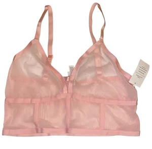 Auden Pullover Mesh Longline Bralette Damen X-Small kabellos ungefüttert rosa - Bild 1 von 3