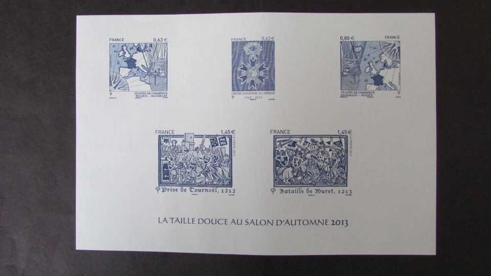 TARJETA AÑO FRANCIA PRUEBA SCOTT 4526 A 4527 4532a 4533 MAPA MEDALLAS BATALLAS 2013 MNH Foto 1 de 1