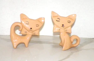 PAIR (2) MID CENTURY MODERN MCM ORIGINAL ATOMIC CAT FIGURINES - Imagen 1 de 8