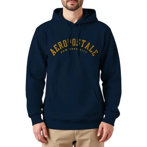 Sudadera con capucha polar Aeropostale para hombre en azul marino XXL - Imagen 1 de 4