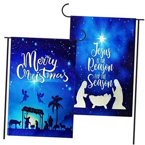 2 Piezas Belén Navidad Bandera Navidad Jesús Bandera Doble Cara - Imagen 1 de 8