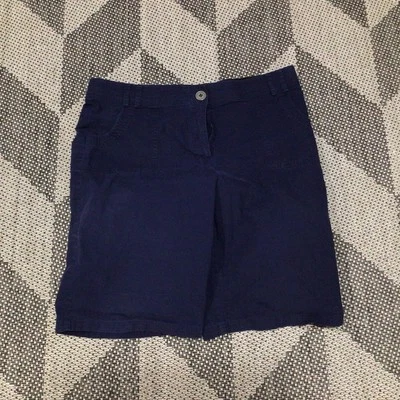 Studio Works Blue Flat Front, Pockets, Elastic Waist Bermuda Shorts 14 36/10.5” - Image 1 of 4