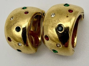 Grosse, Hersteller Chr. Dior, Vintage 60er massive Ohrrin Clips- Multicolor BO33 - Bild 1 von 4