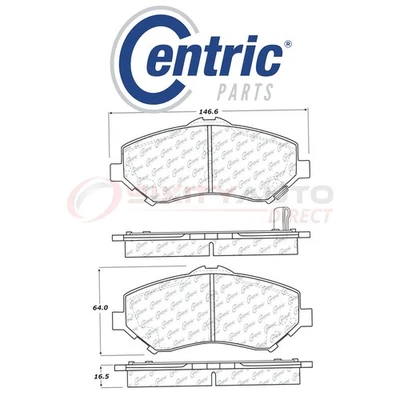 Centric Fleet Disc Brake Pads w Hardware for 2012-2015 Ram C V 3.6L V6 - Kit gp Foto 1 de 4