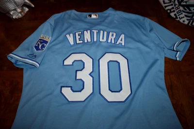 WOMENS ACE Yordano Ventura KANSAS CITY ROYALS Jersey MLB BASEBALL 2XL MAJESTIC - Image 1 of 3