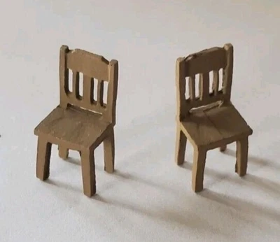 Arttista Accessories O Scale #1159 - Two (2) Wooden Chairs  - Image 1 of 4