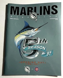 FLORIDA MARLINS ~ 1997 Opening Day Program vs Chicago Cubs - Picture 1 of 1