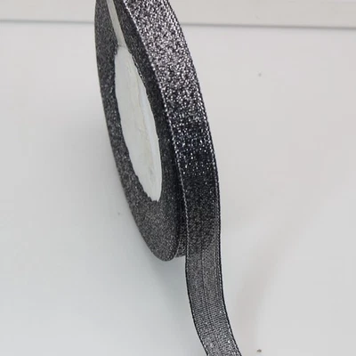50 Yards 3/8" (10mm) Sparkly Metallic Ribbon Wedding Christmas Wrap Craft - Image 1 of 4