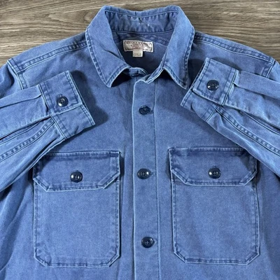 Wallace & Barnes J. CREW Button Down Chamois Work Shirt Blue Size Small - Image 1 of 4