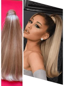 22” Ponytail Clip in As Human Hair Extension Thick Pony Tail Hairpiece Blonde - Picture 1 of 10