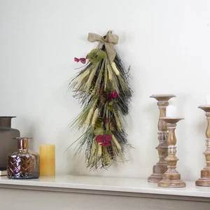 Northlight 24" Herbst Ernte Weizen Eukalyptus Federn Träne Swag - unbeleuchtet - Bild 1 von 4