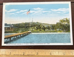 Postcard Marine Station Landing U.S. Naval Station, GUANTANAMO BAY CUBA - Picture 1 of 2