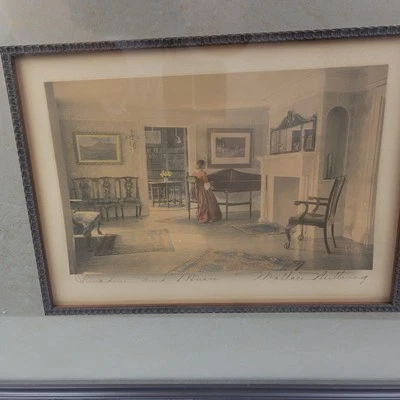 Wallace Nutting VTG Hand Colored Photo Print “Sunshine And Music” - Signed - Image 1 of 4