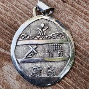 Vintage Sterling Silber Anhänger - Roger John 55mm x 42mm selten signiert R. - selten - Bild 1 von 5