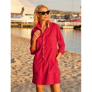 Frank & Eileen Irlanda del Sur Mini Vestido Utilitario de Lino Doble Piso Rojo L Usado en Excelente Condición - Imagen 1 de 14