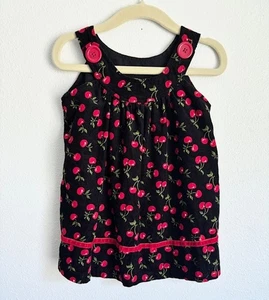 Niñas GOODLAD Vestido Negro Pana Cereza 12 Meses Usado en Excelente Condición - Imagen 1 de 3